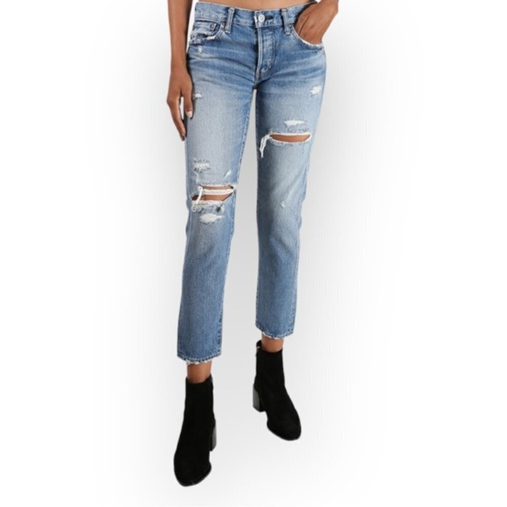 Moussy Light Blue Distressed Jeans